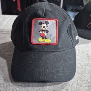 Disney Vintage Black Mickey Mouse Hat. Embroidered Patch. OS.